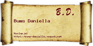 Bums Daniella névjegykártya